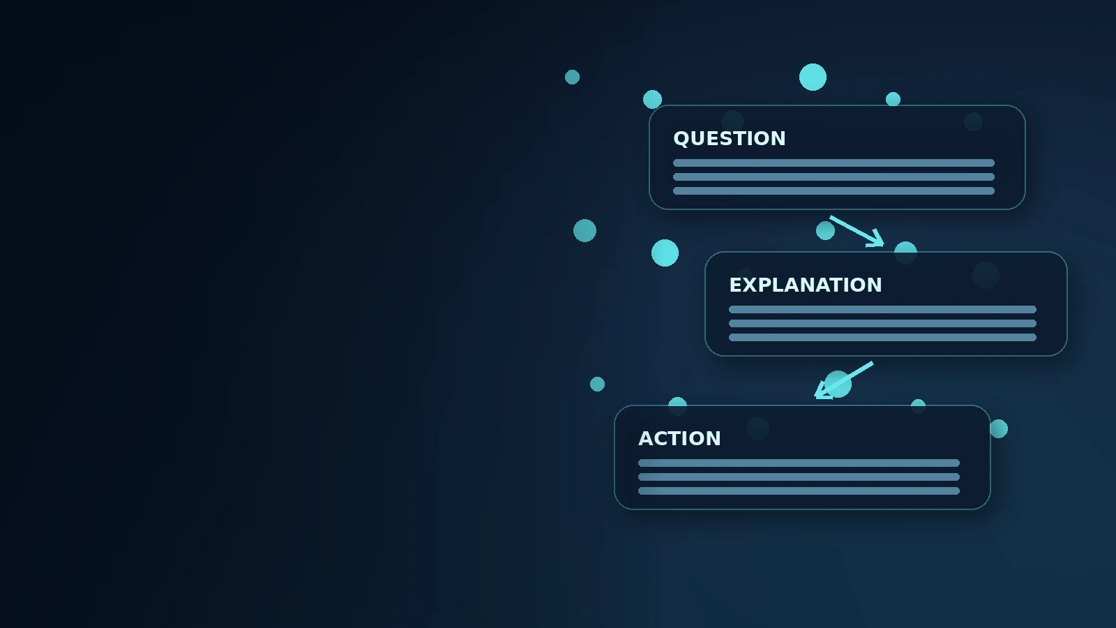 Abstract AI decision network used as the background for the explainability experience.