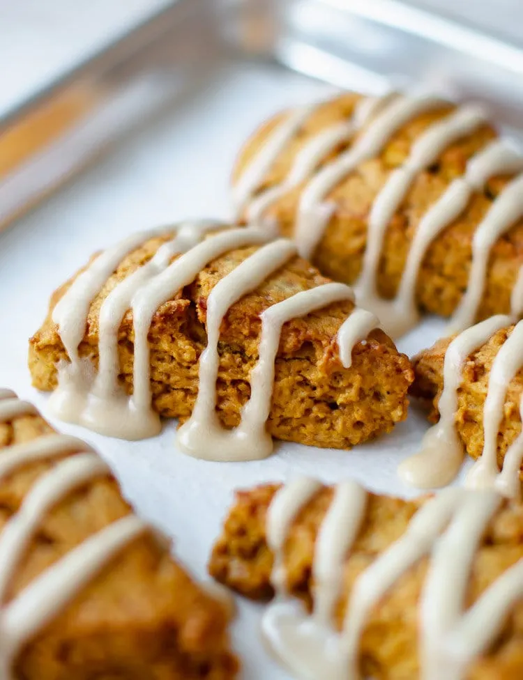 Pumpkin Spice Scones with Maple Glaze | The Greatest Drop BakingReviewed by Elena Brooks - Food Prep Reviewer Pumpkin Spice Scones with Maple Glaze | The Greatest Drop BakingReviewed by Elena Brooks - Food Prep Reviewer