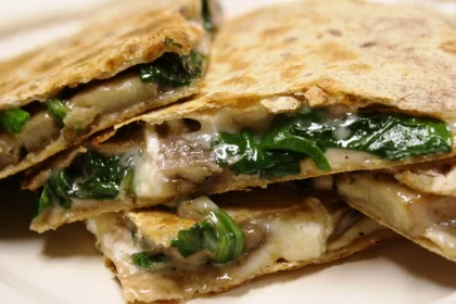 Spinach and Mushroom Quesadillas