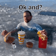 Unusual Eating McDonalds in a Frozen Lake