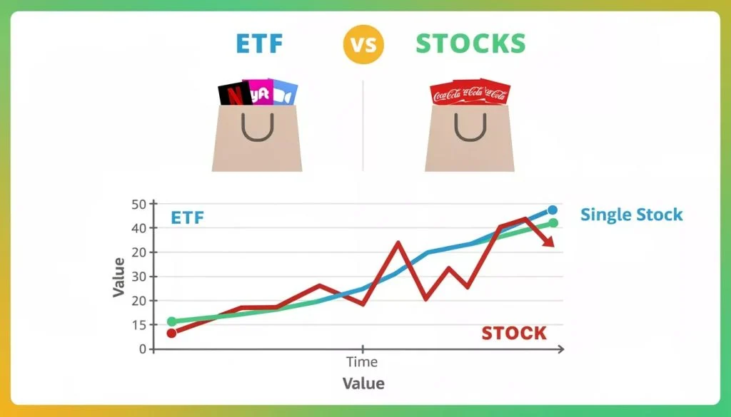 Comparison of risk between AI ETFs and individual AI stocks.