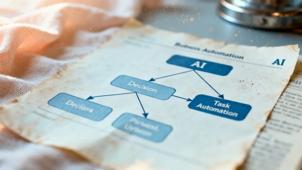 Diagram showing automated workflows using AI to reduce manual steps.