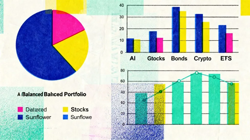 Diagram showing portfolio allocations balanced by AI system.