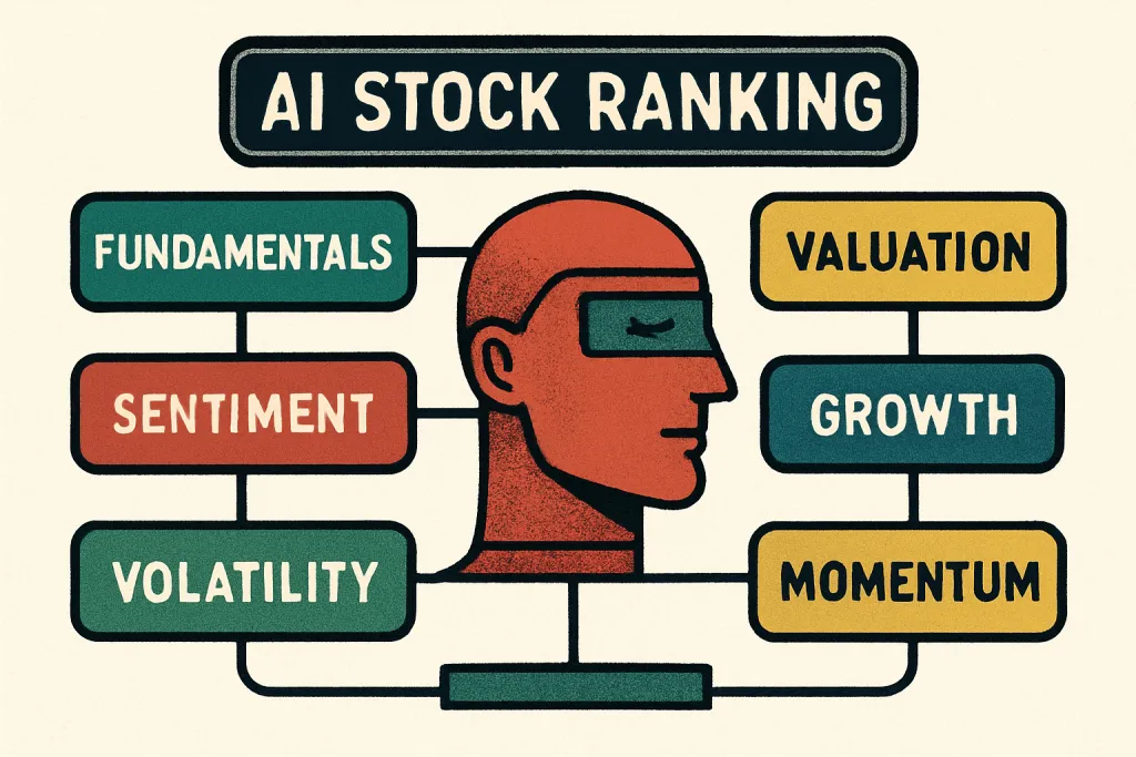 Diagram showing AI factors used to rank the best stock picks.