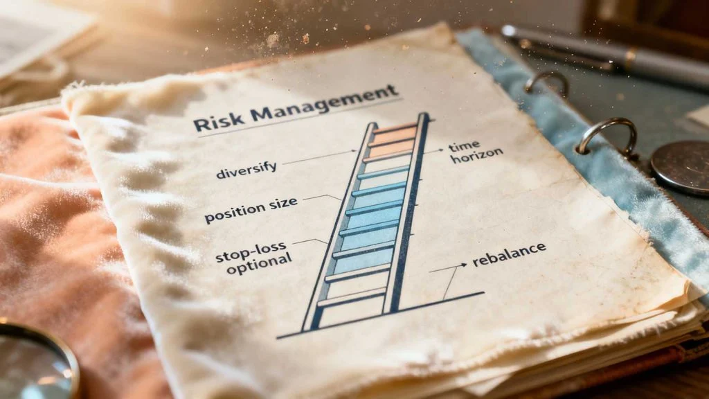 Diagram showing risk management steps for beginner investors.