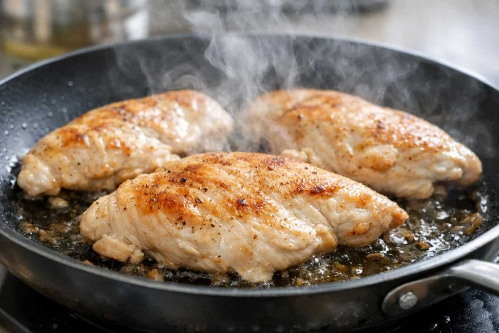Chicken breast losing moisture during cooking