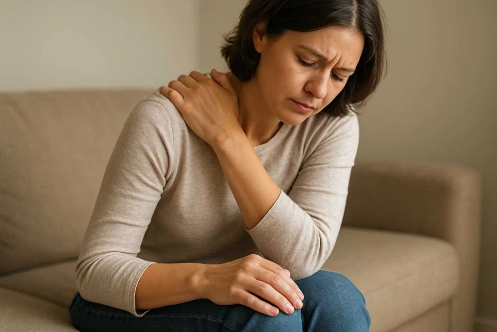 A person experiencing ongoing physical fatigue during everyday activities