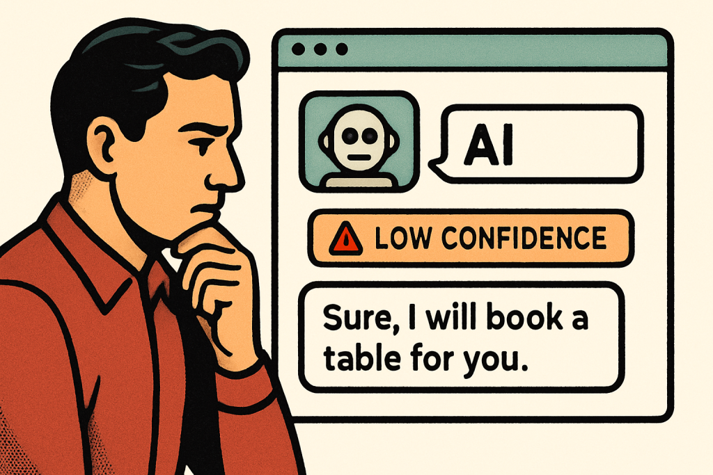 Illustration showing AI misunderstanding human intent and producing incorrect assumptions