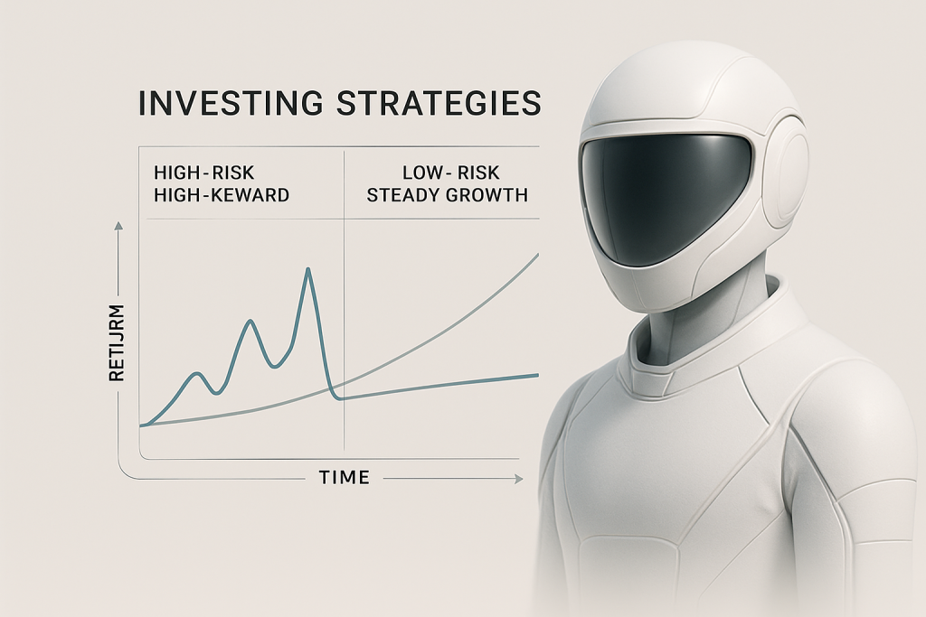 Chart comparing risk and reward between investment strategies.