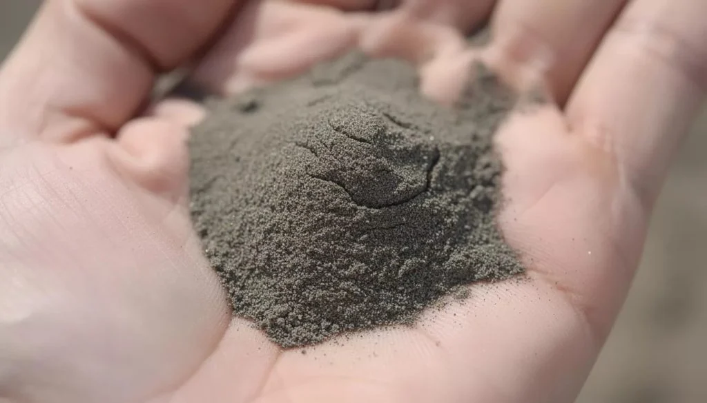 Palm holding smooth silt soil