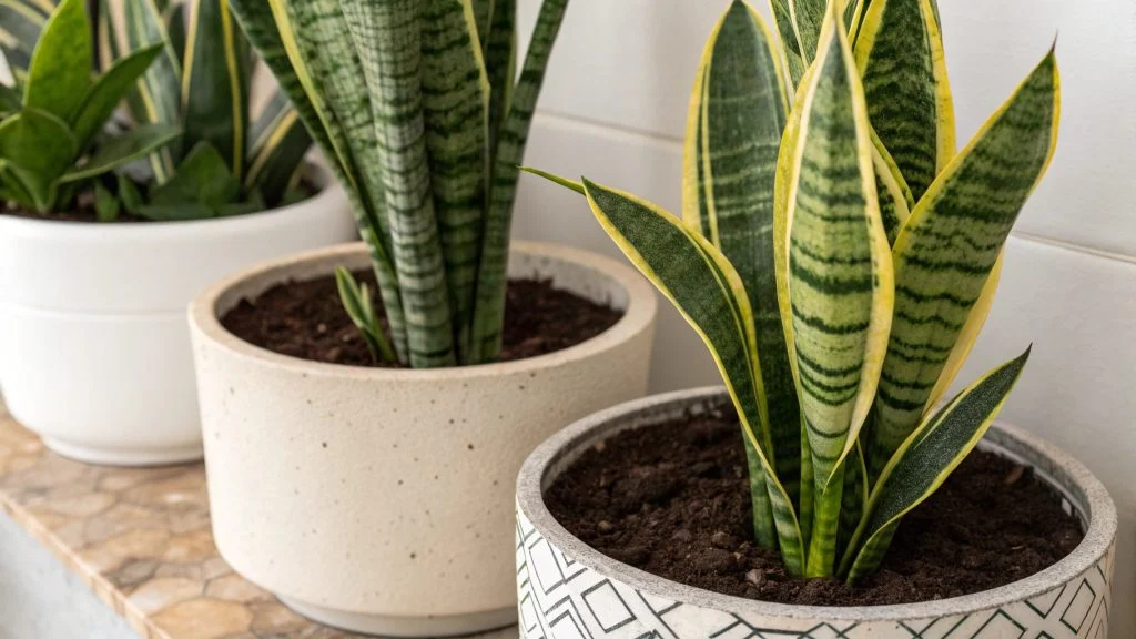 Snake plant in a minimalist indoor setting
