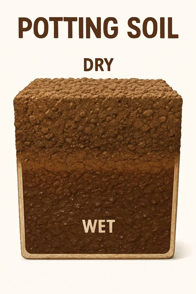 Soil that is dry on top but wet underneath can harm plant roots