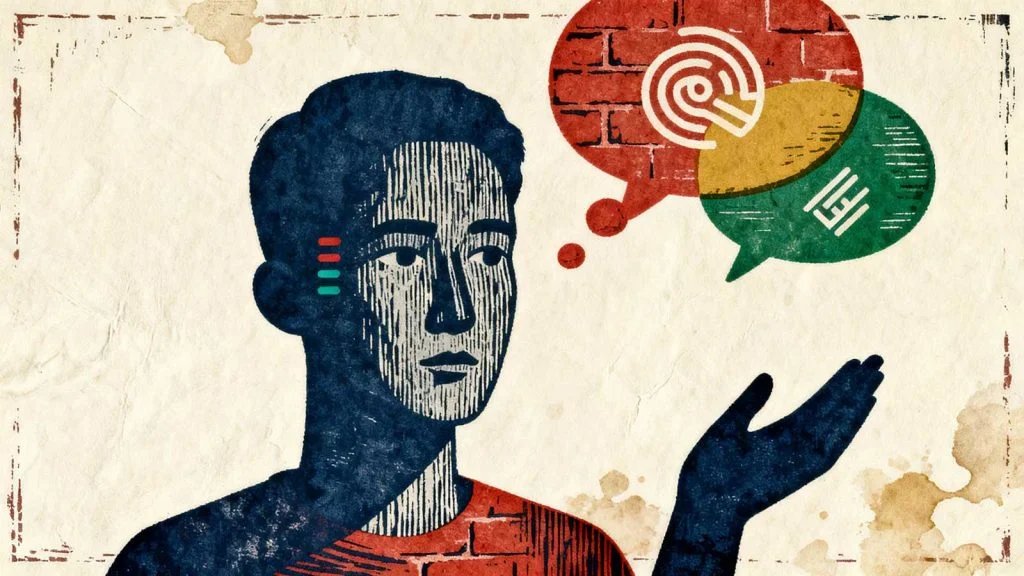Illustration showing AI interpreting human emotions and social cues.