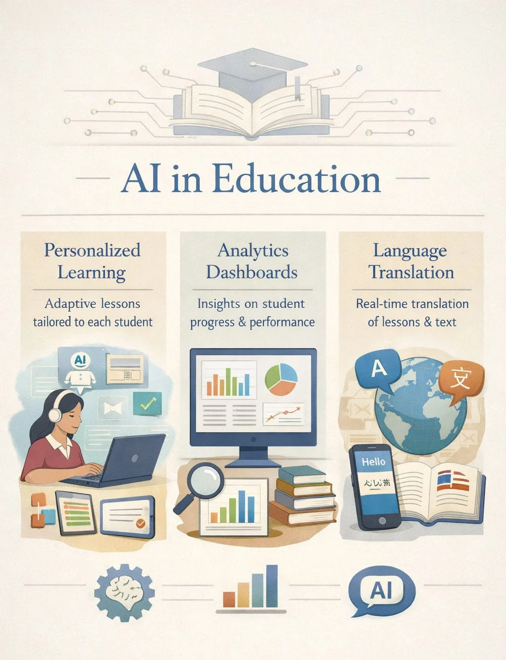 AI use cases in education and learning environments