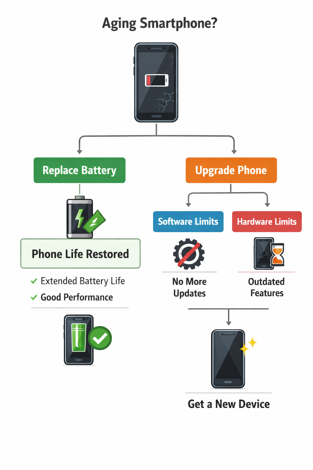 Battery replacement compared to phone upgrade decision
