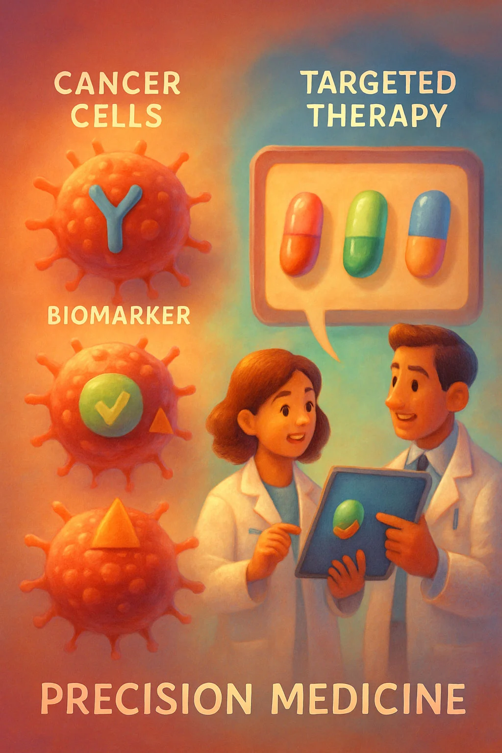 Illustration explaining eligibility and biomarkers for cancer immune therapy