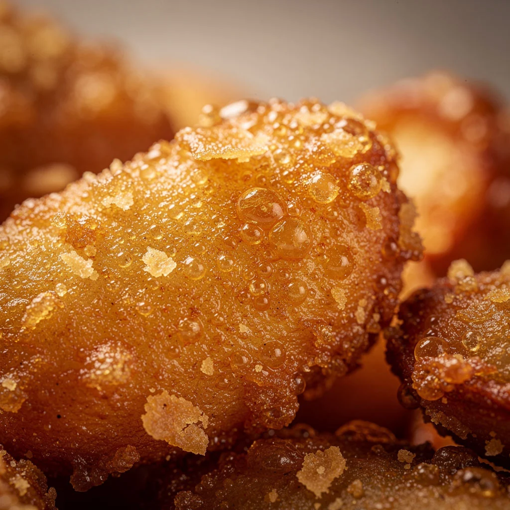 Fried food crisp surface texture