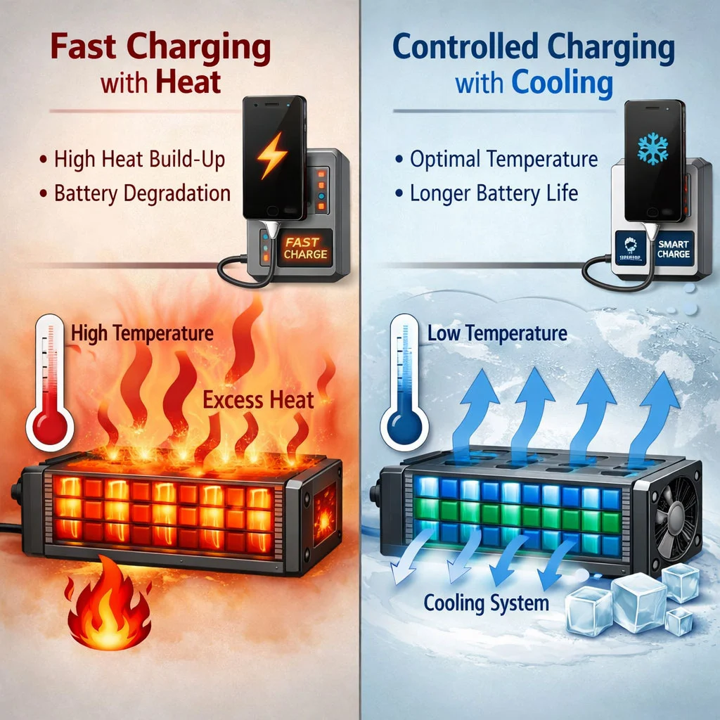 Fast charging impact on smartphone battery health
