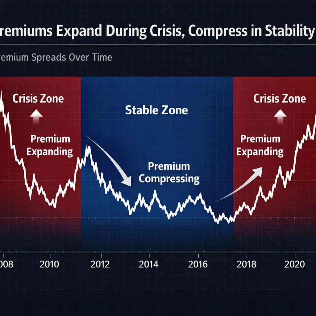 Equity risk premium expansion and contraction across market cycles graph