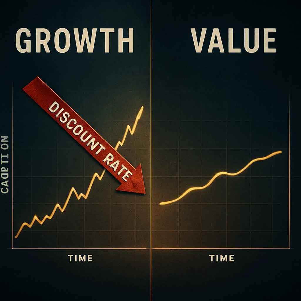 Growth vs value duration sensitivity comparison under rising equity risk premium