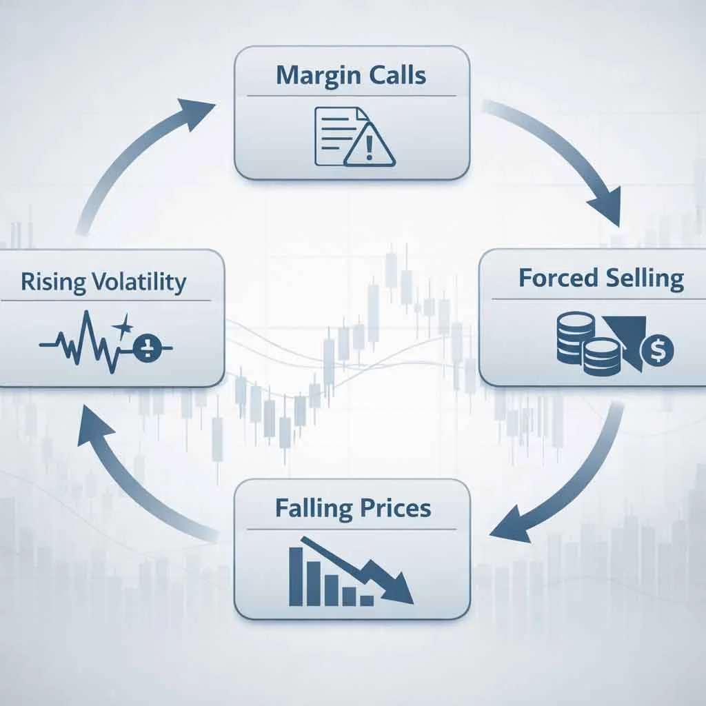 Liquidity contraction feedback loop in stock market repricing