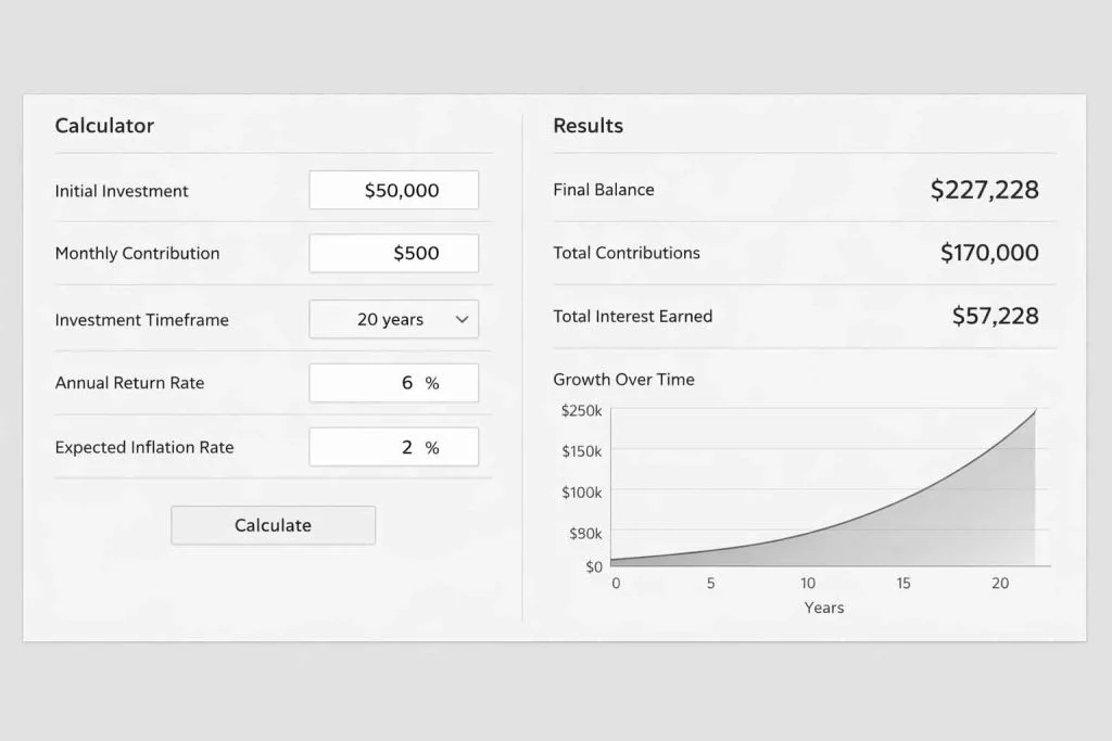 Rate shock impact simulator showing required return and valuation compression