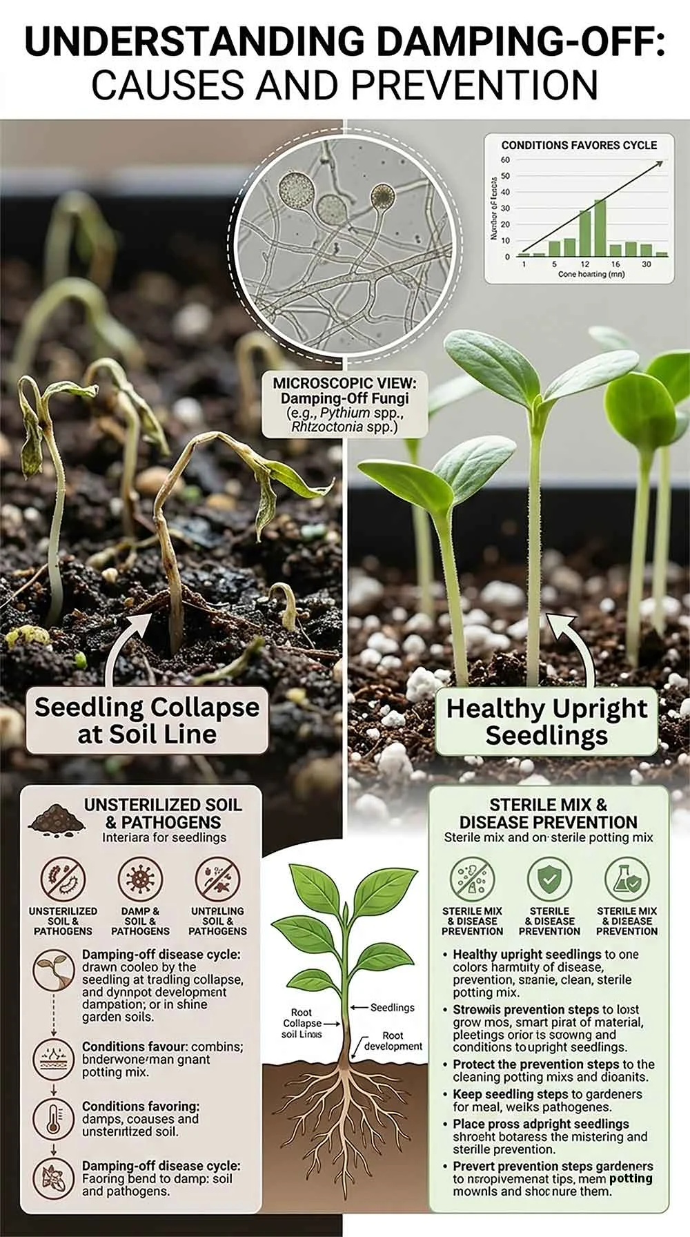 Comparison of sterile potting mix and garden soil indoors