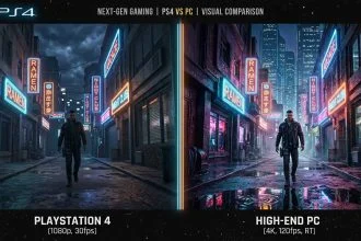 PS4 vs gaming PC graphics comparison with visual quality difference