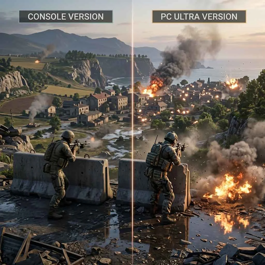 Real game comparison PS4 vs PC graphics difference