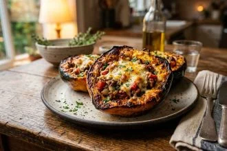 Stuffed Acorn Squash With Beef and Tomatoes