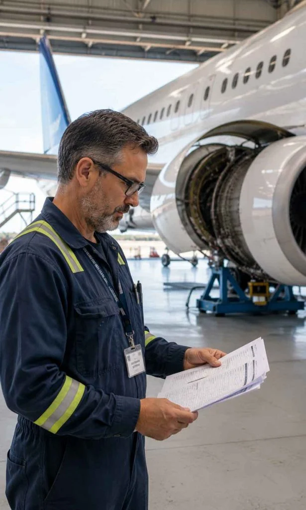 Aircraft maintenance supervisor performing operational oversight inspection