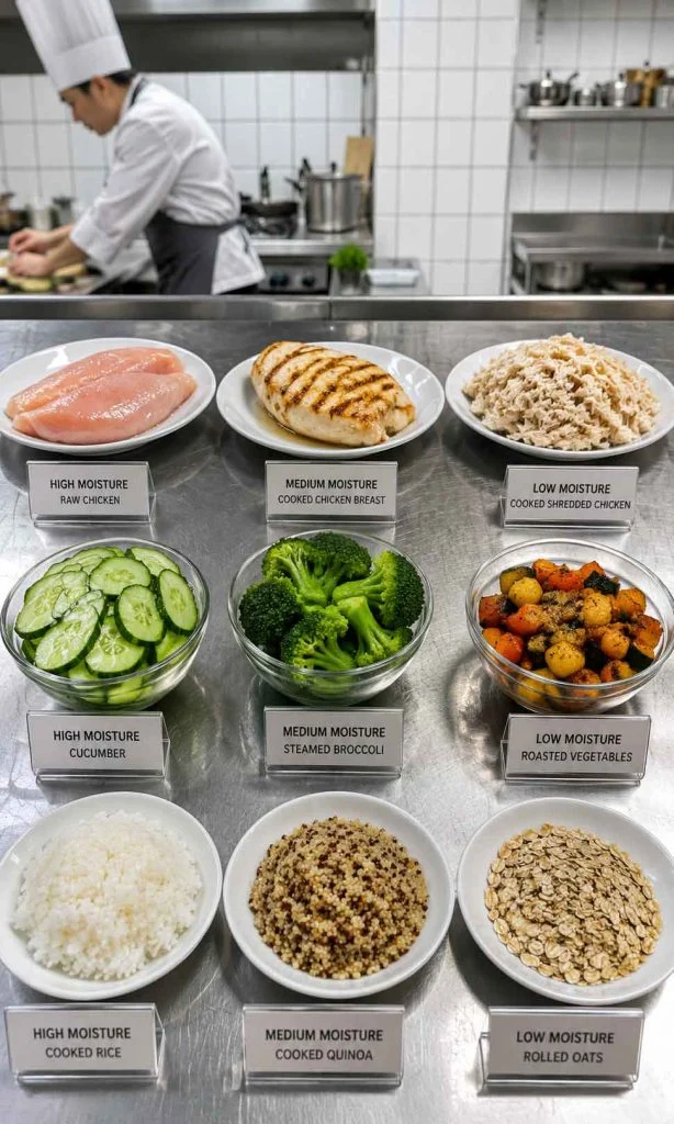 Moisture retention and food texture comparison
