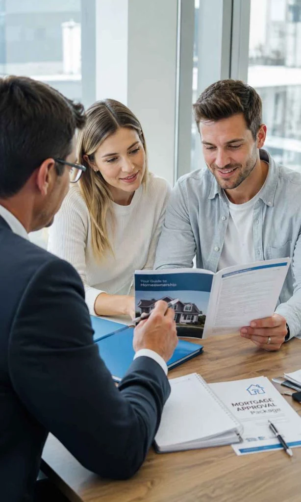 First-time homebuyer discussing mortgage approval