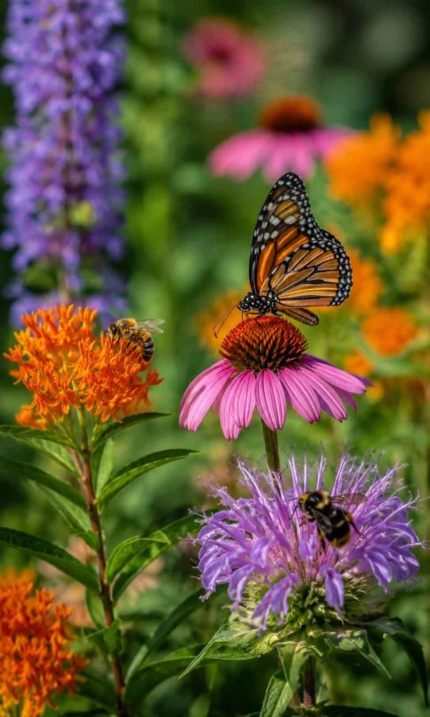 native flowering plants supporting pollinators and biodiversity