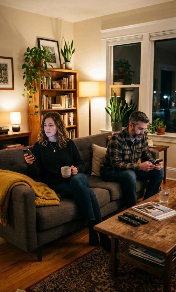 Couple experiencing emotional distance caused by chronic depression and emotional withdrawal