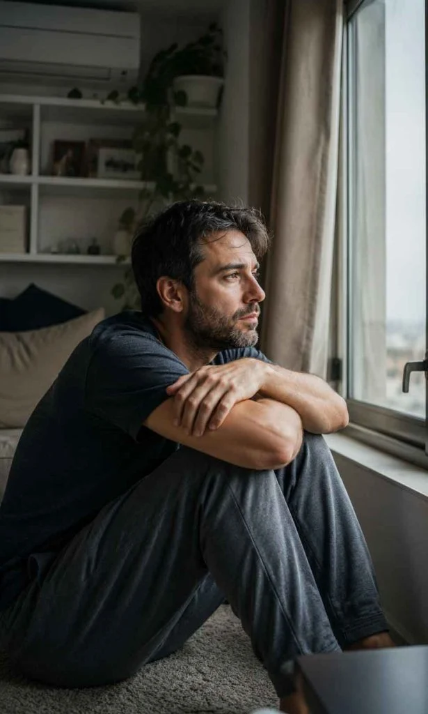 Person reflecting on years of persistent depressive disorder and chronic depression symptoms