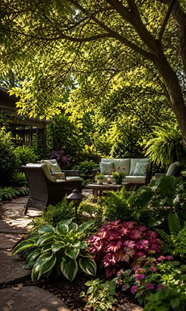 garden trees and vegetation providing natural cooling