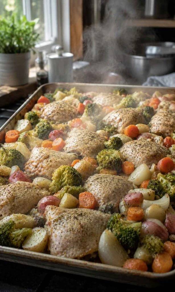 Overcrowded baking tray causing food to steam instead of crisp