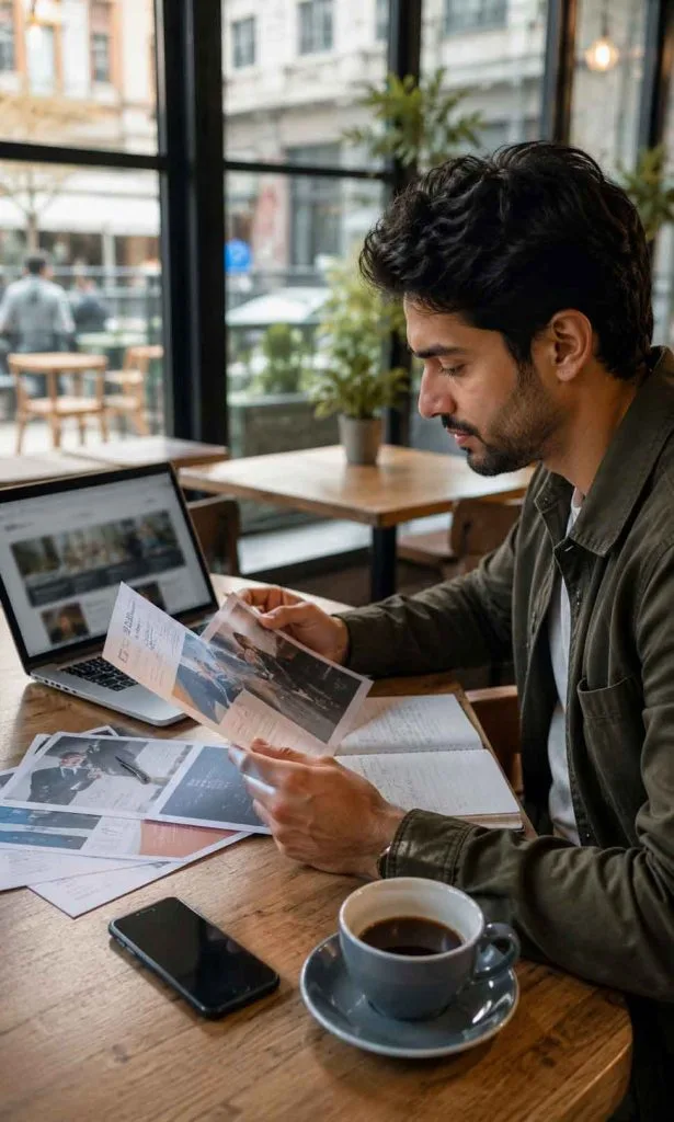 Job seeker comparing different employment agencies before choosing a recruiter