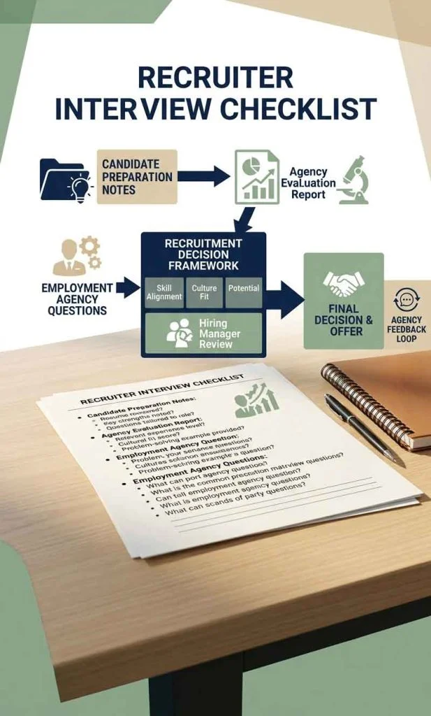 Decision framework illustrating the process of selecting the right employment agency.