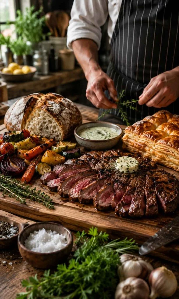 Professional chef ingredients arranged to demonstrate the food texture decision framework