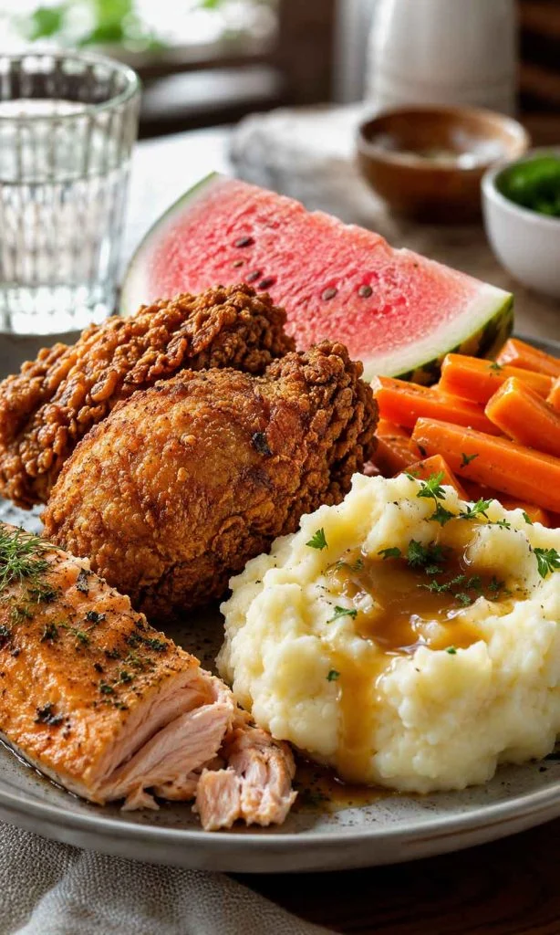 Close-up comparison of crunchy, creamy and juicy foods demonstrating sensory perception