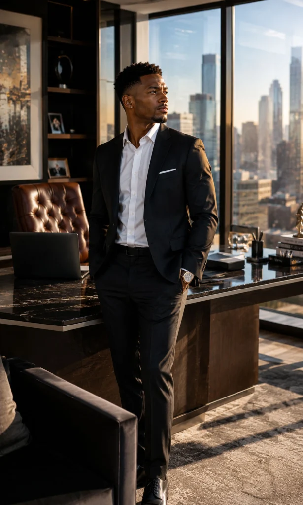 Successful entrepreneur inside a modern executive office