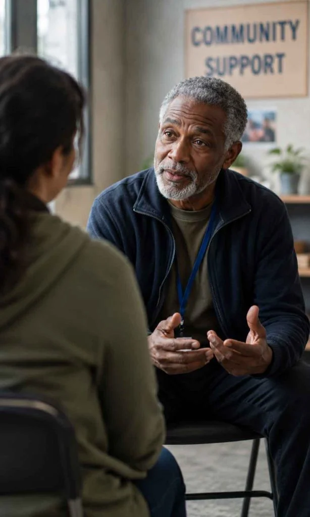 Adult having a thoughtful conversation with a trusted mentor.