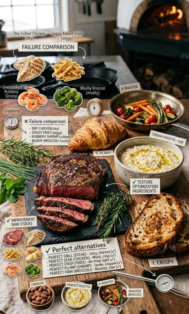 Fresh ingredients and cooking tools representing a personalised texture improvement roadmap