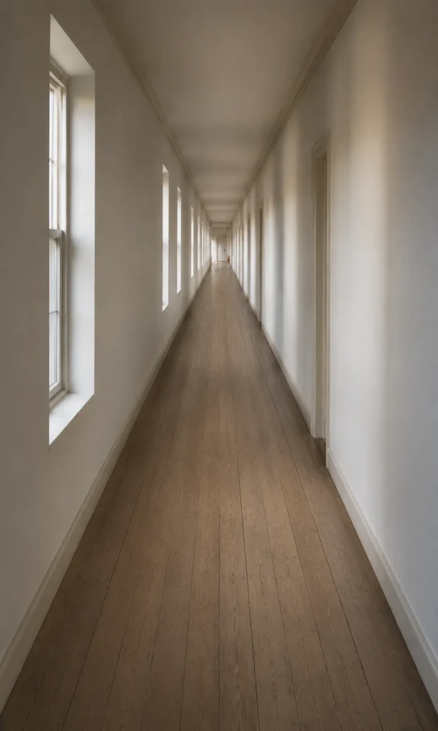 Conceptual photograph showing a nearby doorway separated by an impossibly wide floor
