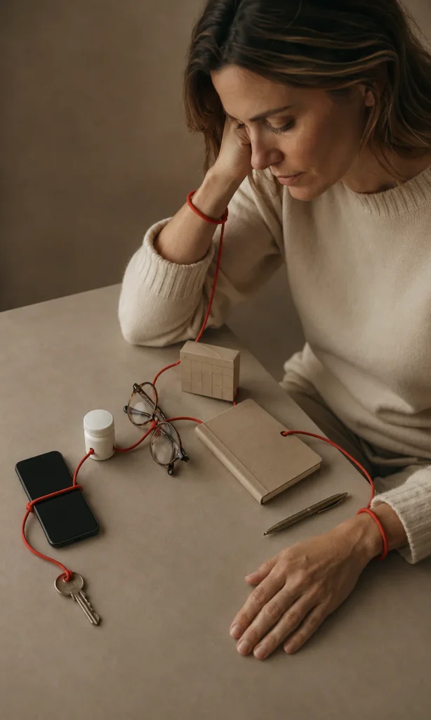 Person using surreal physical reminder system to support memory during depression
