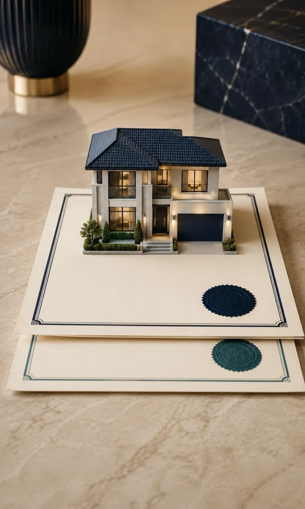 House with first mortgage and second mortgage arranged in lien priority