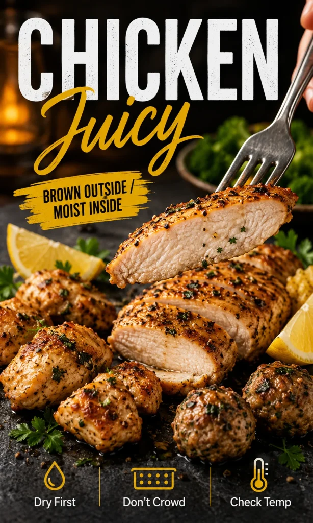 Juicy air fryer chicken with golden exterior and lemon herb seasoning