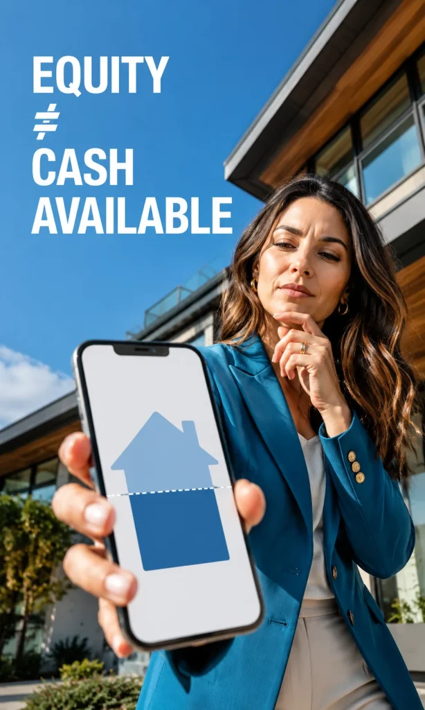 Homeowner checking how much home equity may actually be available for an investment property purchase